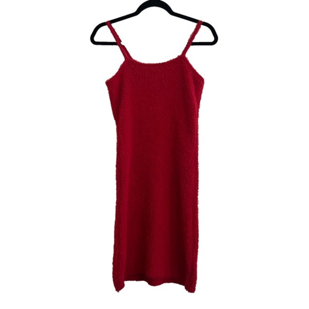 Art Class Fuzzy Knit Slip Dress XXLarge Red Strappy‎ Mini Soft Stretch Party Y2K